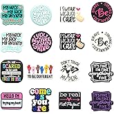 JNwhy Focal Silicone Beads Bulk Pen Beads Rubber Kit for Keychain Crafts Colorful Pattern Art Supplies (Happy Words)