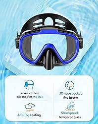 Vengreedo Snorkel Set with Fins, Adult Dry Top