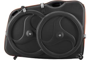 VEVOR Bike Travel Case, Bicycle Travel Bag with EVA Hard Shell, Quick-Release Buckle, Dual Zipper, TSA Lock and Wheels, Black