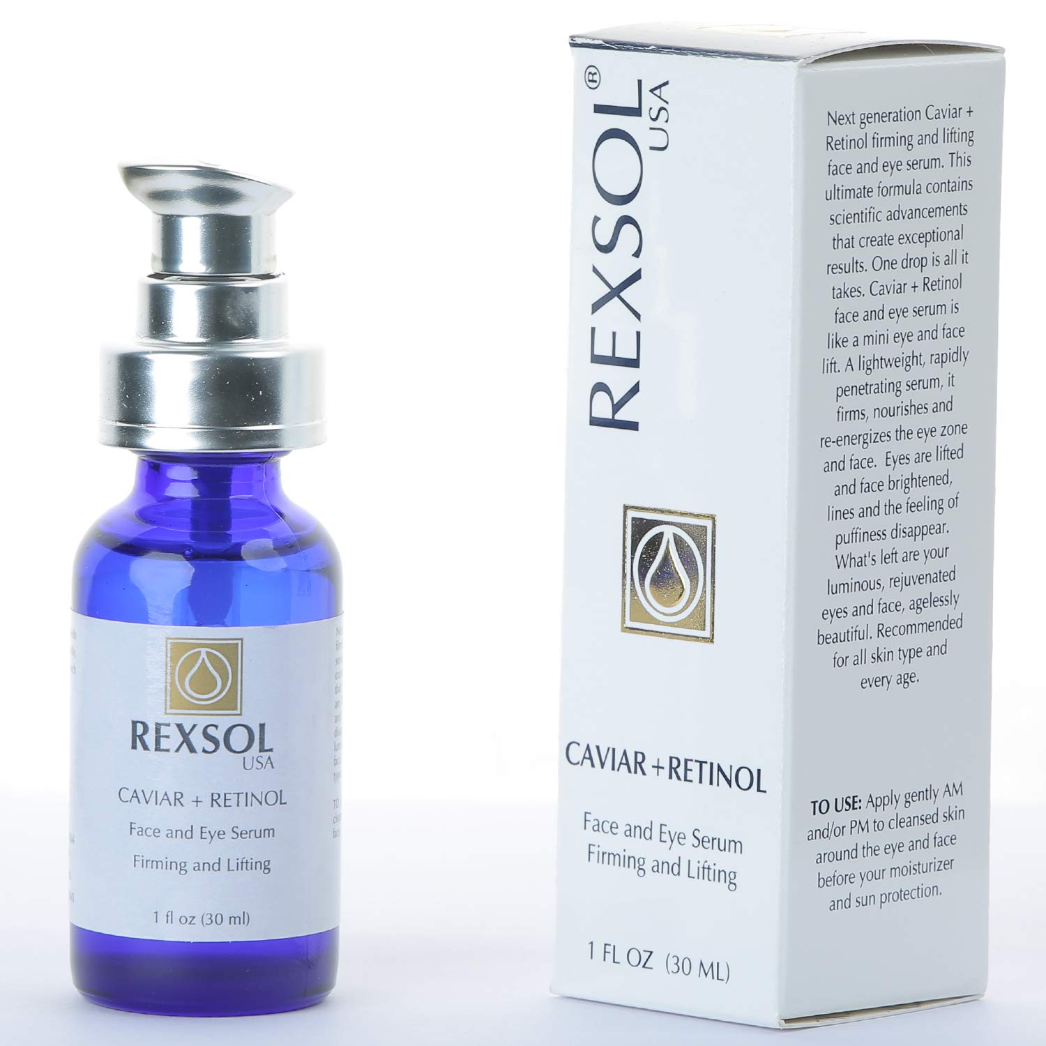 REXSOL CAVIAR + RETINOL Face and Eye Serum Firming and Lifting With