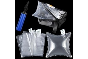 Lainballow 200 Pcs Packing Air Bags, Air Pillows for Shipping, Clear Plastic Air Cushion Bags, Inflatable Protector Bags with Free Pump for Moving, Shipping and Packaging, 7.9 × 7.9 In