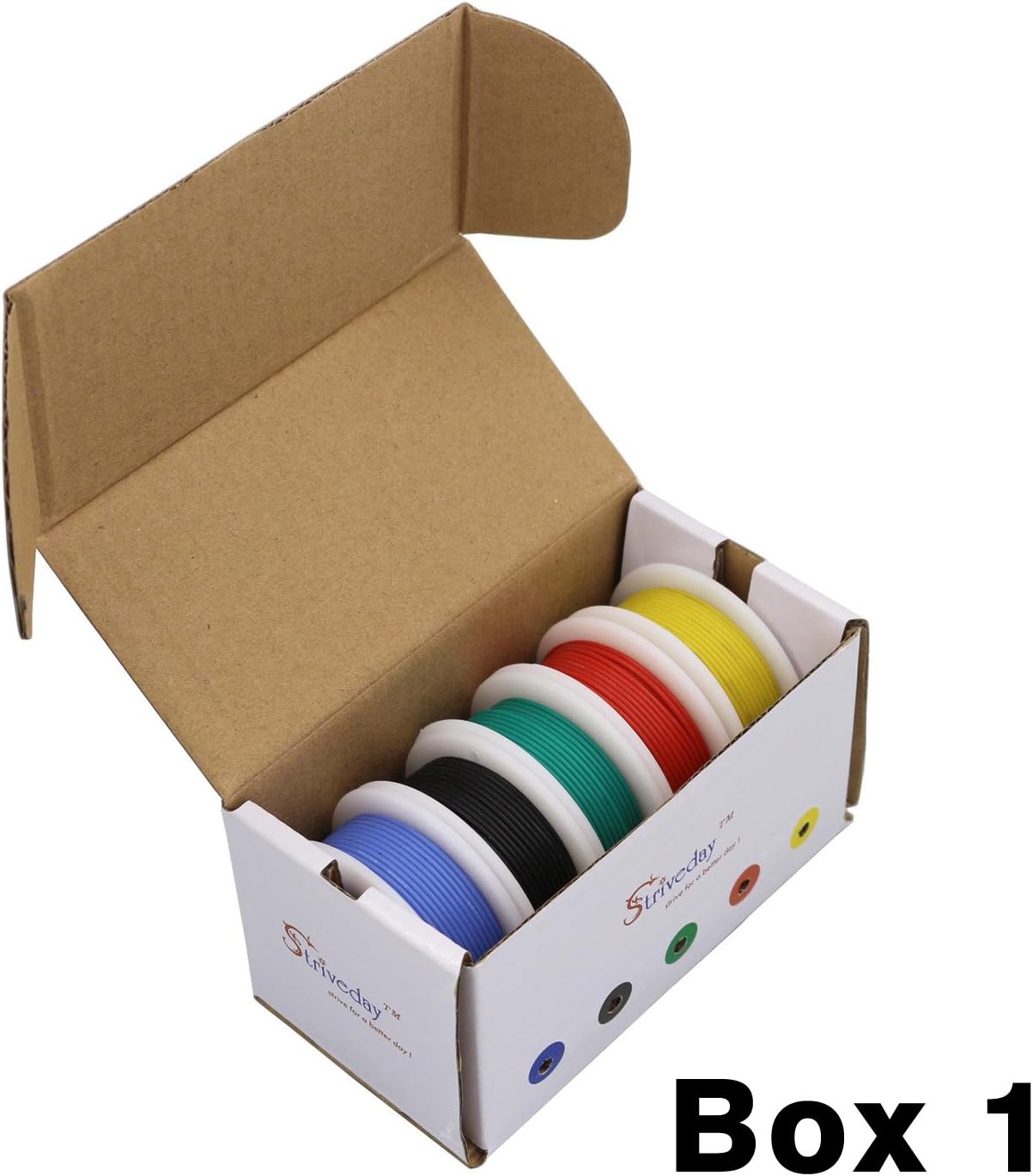 Striveday 30 AWG Flexible Silicone Wire Electric wire 30 gauge Coper Hook Up Wire 300V Cables electronic stranded wire cable electrics DIY BOX-1 - - 