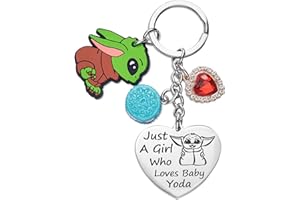 Melix Home Baby Yoda Gifts Cute Mandalorian Keychain Gift For Daughter Teen Girls Yoda Stuff Heart Keychains Birthday Present