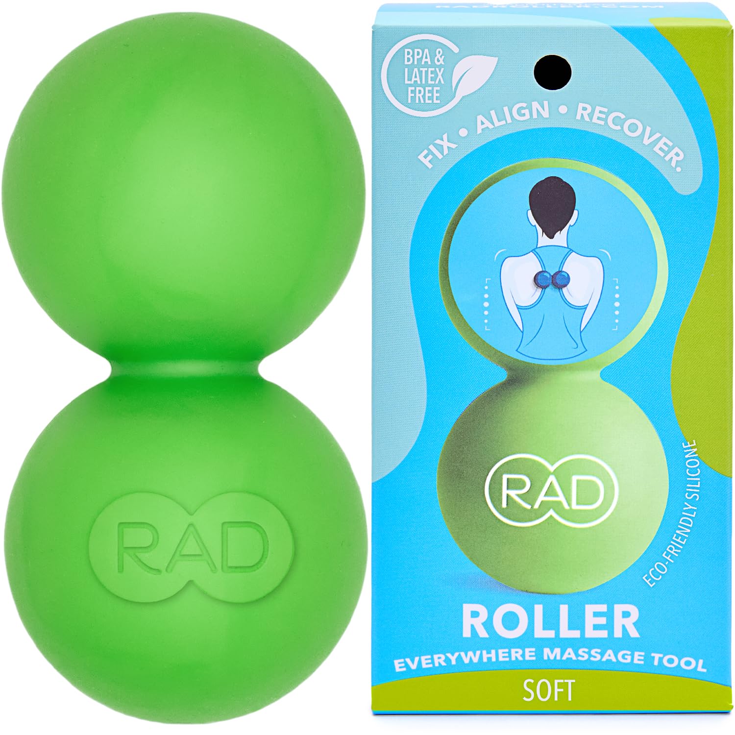RAD Roller I Myofascial Release Tools I Medium Density I Self Massage Mobility and Recovery (Green)