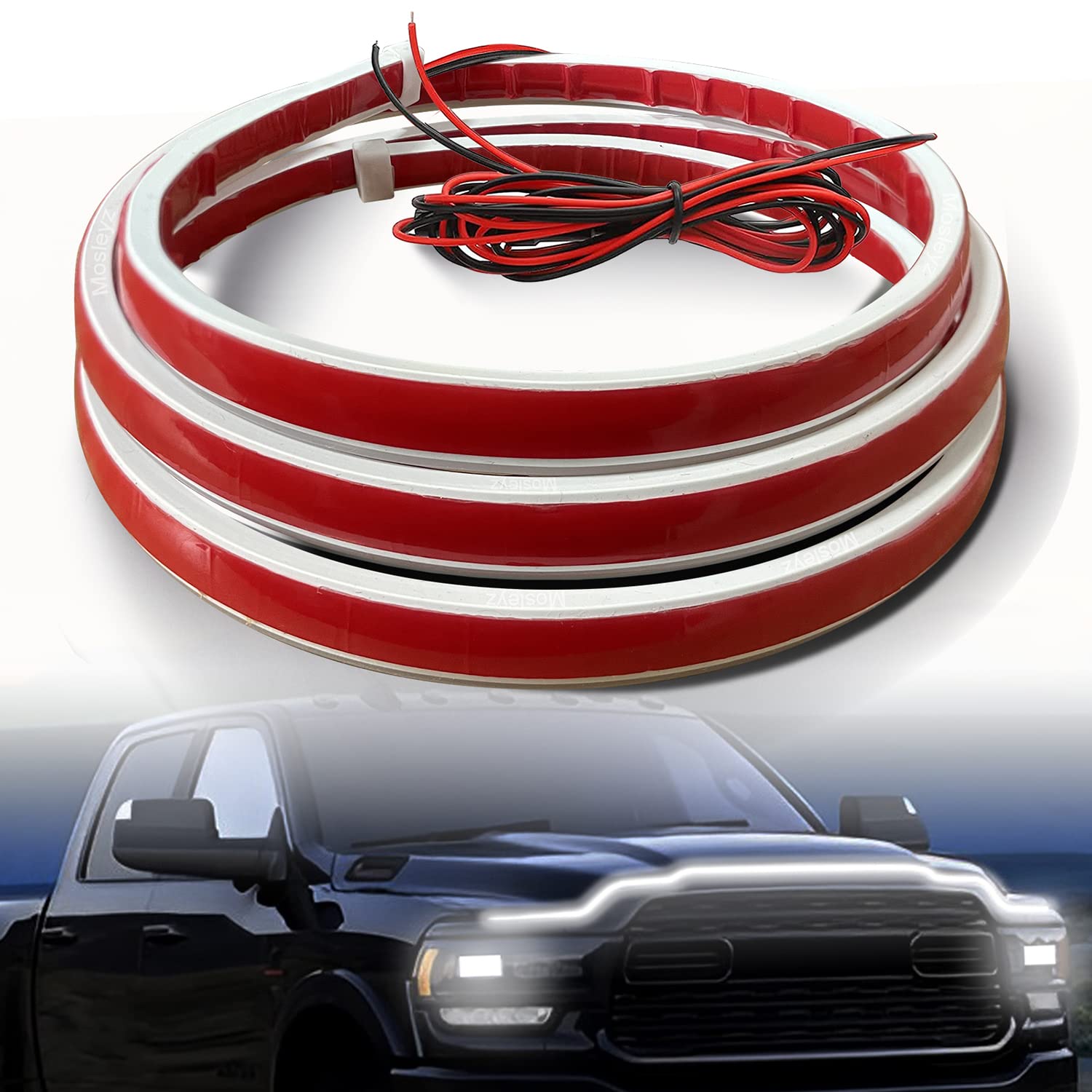 Photo 1 of Car Hood Light Strip Dynamic LED Strip Light 71 inches Exterior Flexible Daytime Running Light Strip for Car,Truck,SUV (1 Piece)