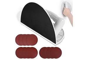 Drywall Corner Sander, Angle Sanding Tool with 12PCS Reusable 9 Inch Hook and Loop Sanding Discs for Wall and Corners Cleanin