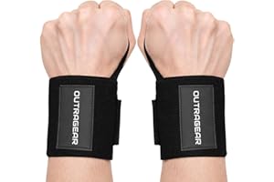 OUTRAGEAR 18" OG-Grade Wrist Wraps – Competition Wrist Support for Weightlifting & Powerlifting – Cotton Blend with Lockdown 
