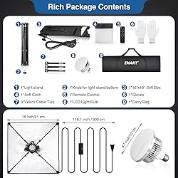EMART Softbox Lighting Kit, 16"X16" Soft Box
