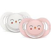 Suavinex Bonhomia SX PRO Physiological Pacifier, Supports Breastfeeding Babies, Pacifiers 6-18 Months, 2 Pack Baby Pacifier, Baby Accessories, (Pink/Beige)