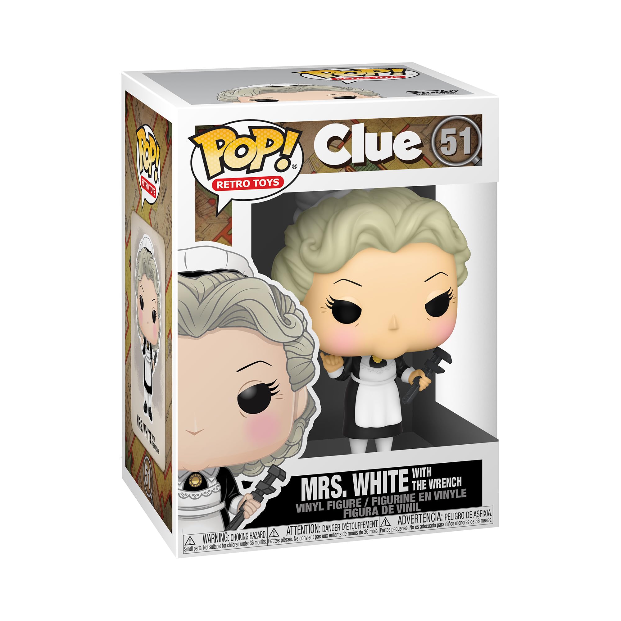 Funko POP! Vinyl: Clue-Mrs. WhiteWhite With Wrench - Collectable Vinyl Figure - Gift Idea - Official Merchandise - Toys for Kids & Adults - Model Figure for Collectors and Display
