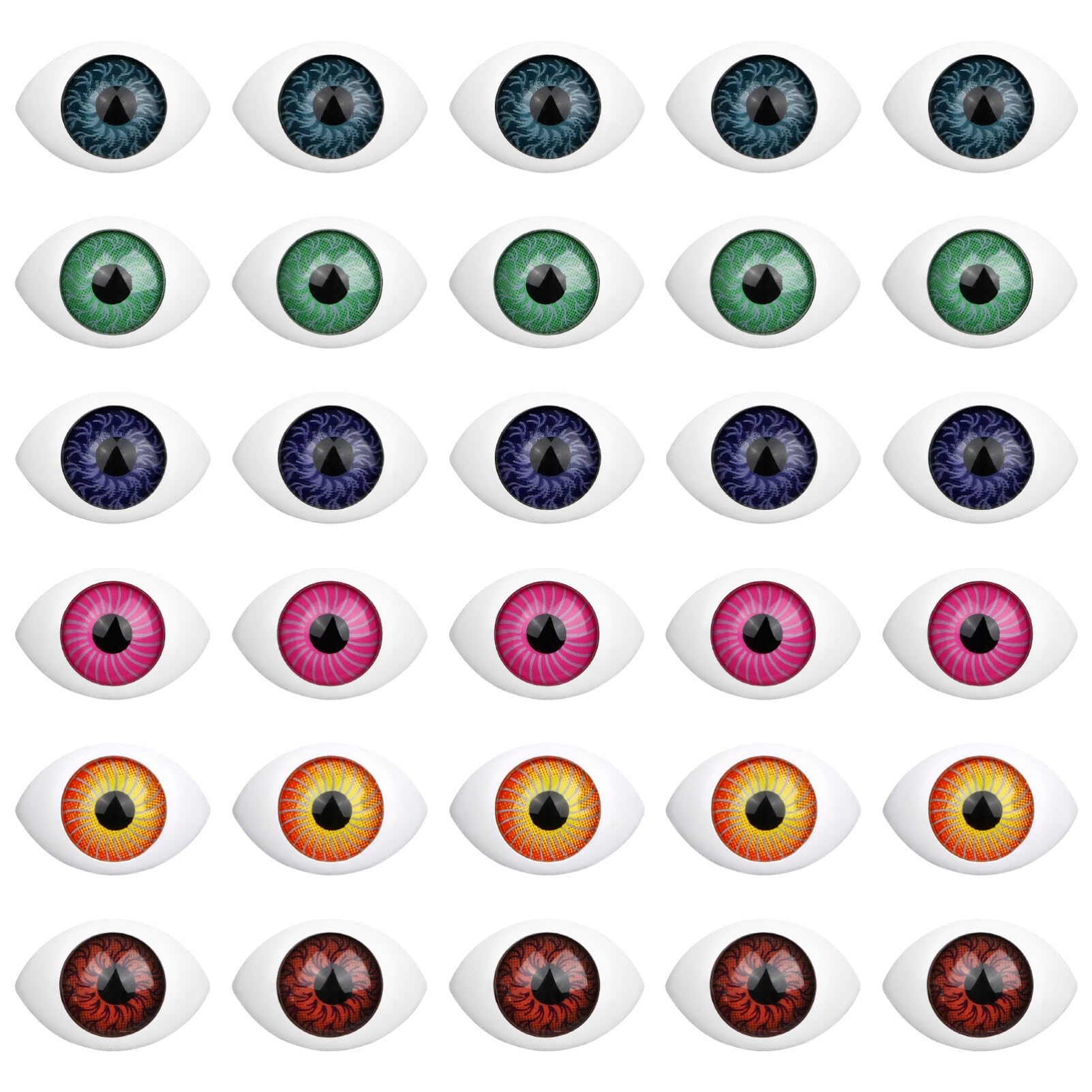 Milisten 100pcs Doll Eyes Craft Eyeballs for DIY Sewing Crafting Puppet Bear Animal Stuffed Toys Accessories Oval