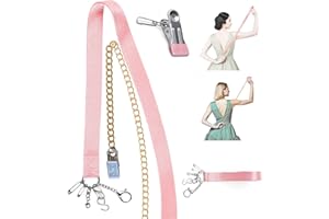Lenporl Zipper Helper Pull for Dresses with 5 Hooks and Reinforced Design Zipper Helper with Detachable Clip Includes Bonus Metal Chain for Seniors and Pregnant Women
