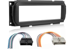 NuIth Single Din Radio Installation Dash Kit W/Radio Wiring Harness for 1998-2003 Chrysler/Dodge/Jeep/Plymouth, Single Din Ra