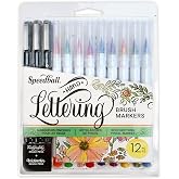 Speedball Hand-Lettering Brush Marker Set, 12-Piece