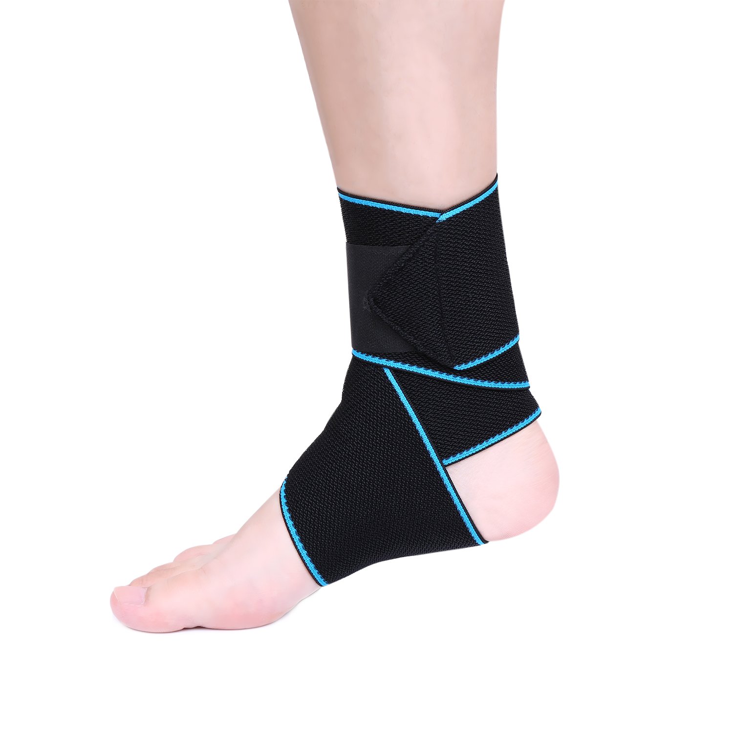 Breathable Ankle Support, eNilecor Adjustable Ankle Brace Elastic Foot Straps Support for Running, Football, Achilles Tendon Pain Support, Arthritic Pain Relief, Protection Against Reinjury (Blue)