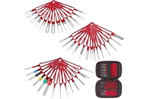 XLWJBES 41Pcs Terminal Removal Tool Kit - Upgraded Pin Extractor Tool Terminal Ejector Kit for Cars and Most Connector Terminals, Electrical Wire Connector Pin Removal Tool Kit with Protective Bag