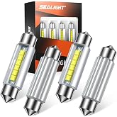 SEALIGHT 578 LED Bulb Super Bright 6500K White 212-2 569 6411 6418 6451 211-2 LED Bulb Interior Car Light 2025-Ceramic Chipset for Map Door License Plate Dome Light Bulb 41mm 42mm (Pack of 4)