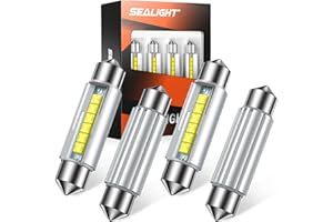 SEALIGHT 578 LED Bulb Super Bright 6500K White 212-2 569 6411 6418 6451 211-2 LED Bulb Interior Car Light 2525 Ceramic Chipset for Map Door License Plate Dome Light Bulb 41mm 42mm(Pack of 4)
