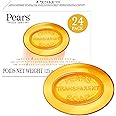Pears Glycerin Soap, Transparent Amber with Natural Oils, 24-Pack – Pure & Gentle Cleanser for Soft, Glowing Skin, 4.4 Oz Ea