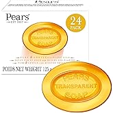 Pears Glycerin Soap, Amber 24-Pack, 4.4 Oz Ea | Pure &amp; Gentle Transparent Soaps with Natural Oils for Soft, Pampered Skin