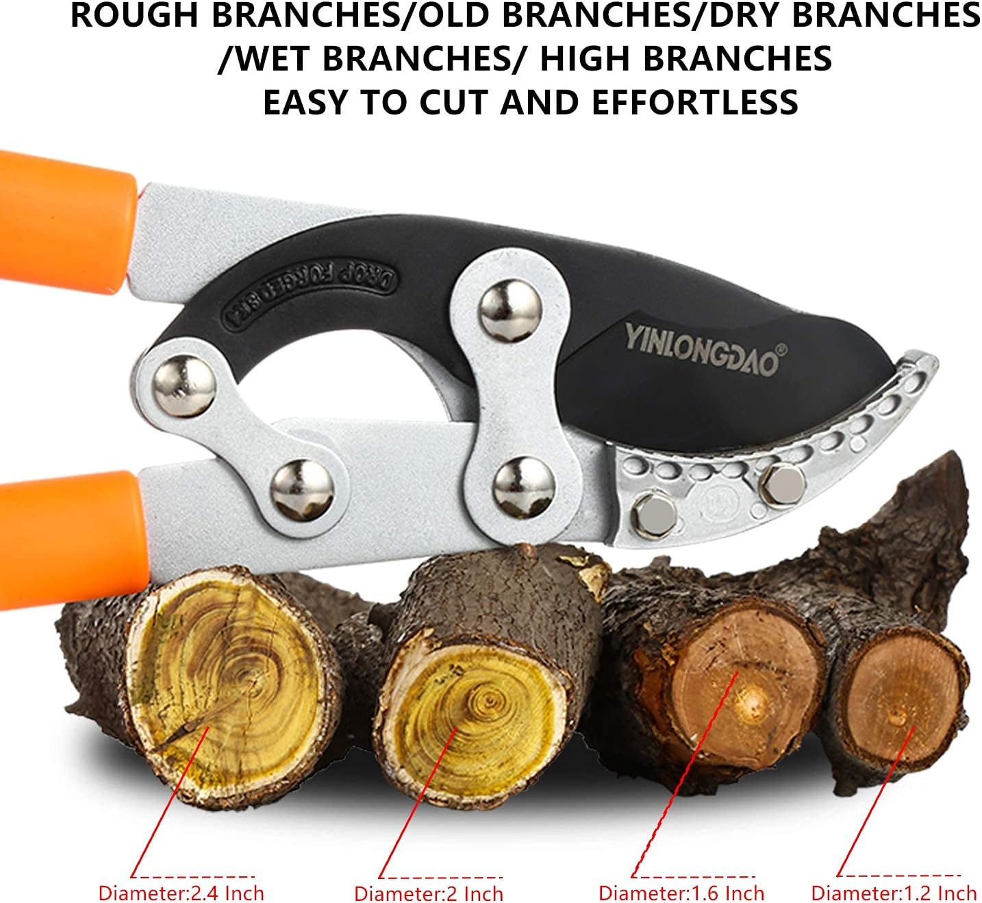 YINLONGDAO Extendable Anvil Loppers Tree Trimmer with Compound Action, Chops Thick Branches Ease, 29-41 Inch Telescopic Heavy Duty Branch Cutter, 2.4 Inch Clean Cut Capacity. : Garden & Outdoor