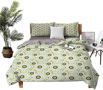 Amazon.com: Flower Soft Washed Cotton Duvet Cover Set Artistic Botanical Composition with 