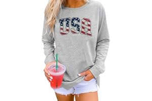 Dressmine Womens Casual Long Sleeve Graphic Tee Shirts Crew Neck Sweatshirts Pullover Tops for Women