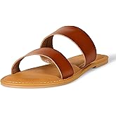 Amazon Essentials Women's Two Band Slip On Open Toe Sandal