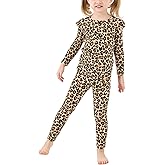 EASWEET Bamboo Viscose Toddler Girl Pajamas Ruffled Long Sleeve Kid Girls Lounge Set