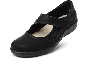Oviaric Women's Classic Comfort Mary Jane Flats Fashion Casual Dress Shoes Cute Closed Toe Slip On Lightweight Breathable Walking Shoes