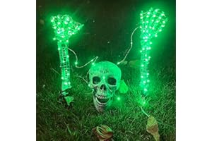 AISENO Realistic Skeleton Stakes Lighted Set Halloween Decorations for Lawn Stakes Garden Halloween Skeleton Graveyard Decoration