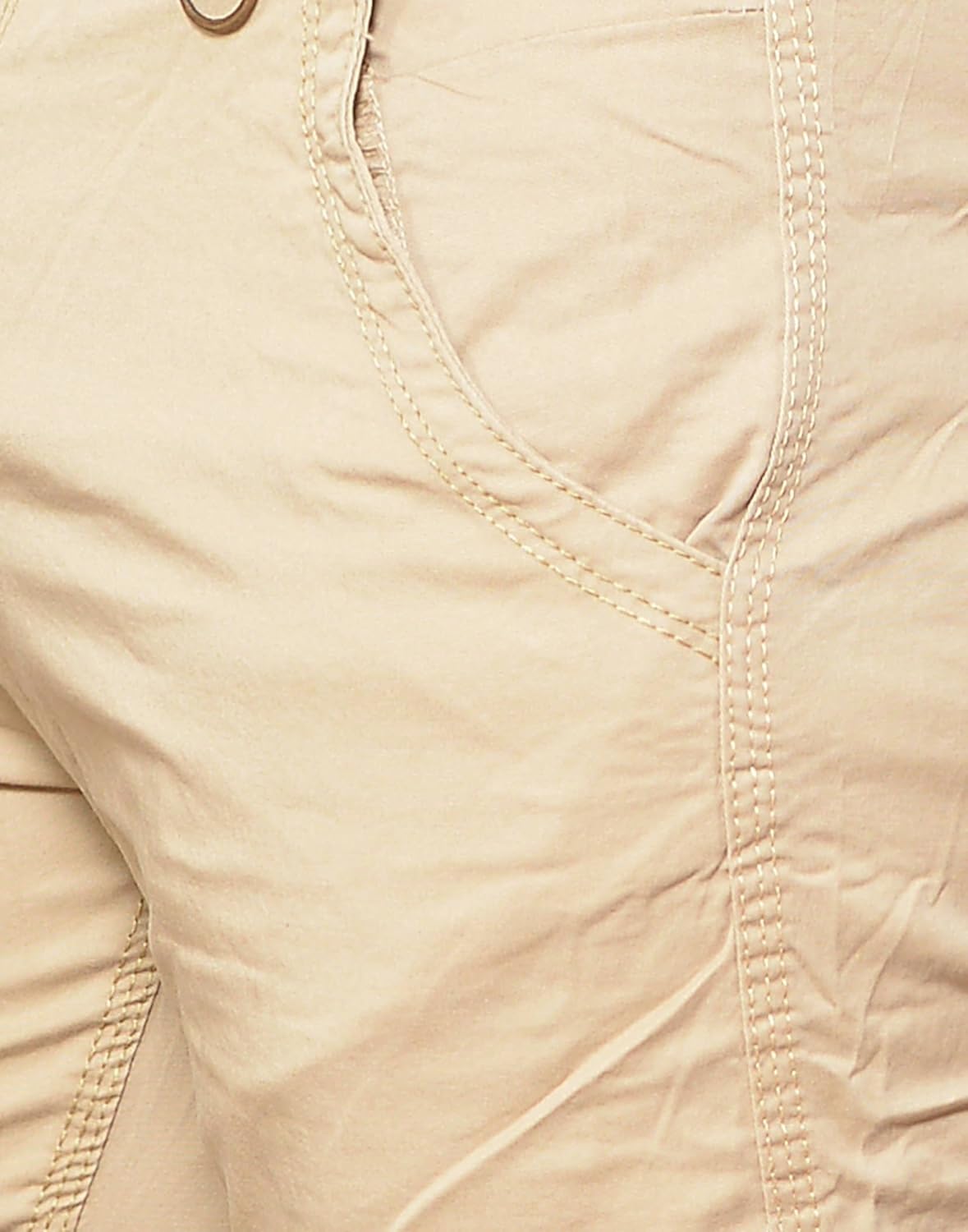 krystle men's cotton stylish cargo trouser pant 6 pocket khaki