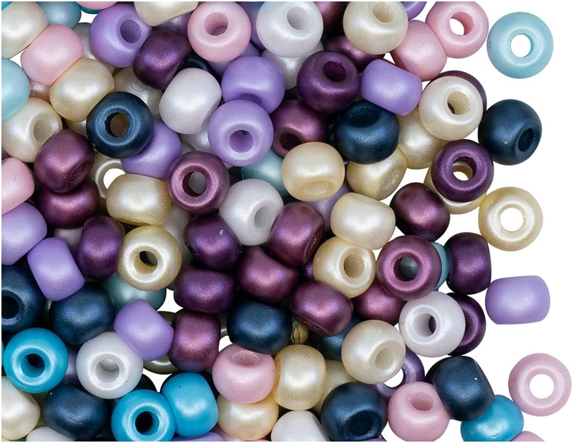 50 Pieces Pony Beads - Czech Pressed Glass Beads in Shape Roller 5.5mm, Pastel Mix