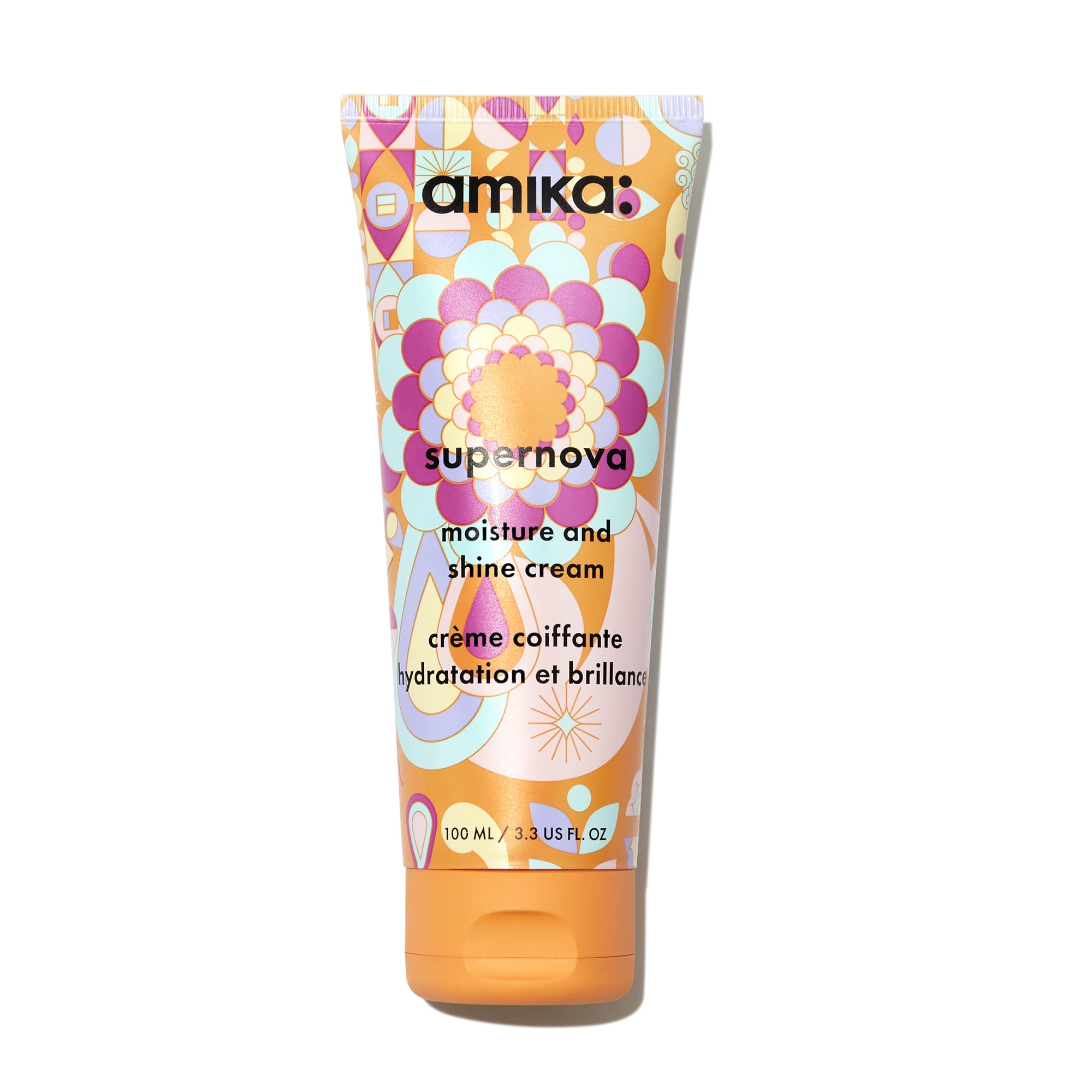 amika supernova moisture + shine hair cream - lightweight styling cream with sea buckthorn, amino acids + vitamin c for hydrated, smooth + shiny strands - everyday hair care + styling (100 mL)