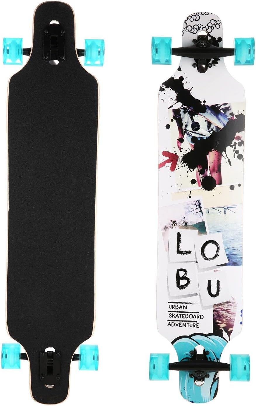 Elever 41" Complete Cruiser Skateboards Retro Maple Wood Long Board for Beginners