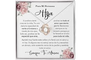 IVY MODA A Mi Hija - Collar De Amor Eterno, Regalos Para El Dia De La Madre En Español, Collar Para El Amor De Mi Vida, Regalos Para Papa De Hija, Regalo Para Una Hija