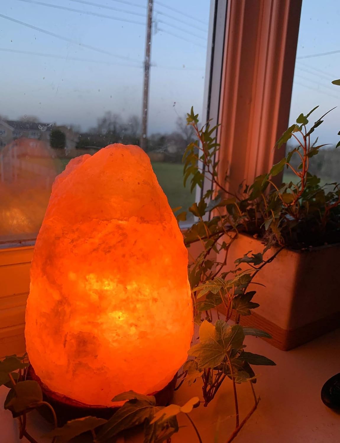 9-12 Kg Himalayan Crystal Salt Lamp, Handcrafted with Natural Wooden Base, UK Certified Plug & Button Cable - Image 4