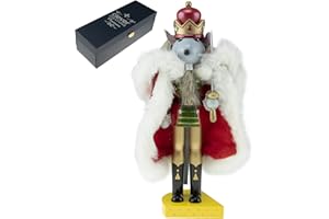 Clever Creations Platinum Mouse King 10 Inch Traditional Wooden Nutcracker, Festive Christmas Décor for Shelves and Tables