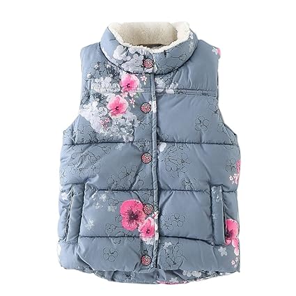 Loveble Mädchen Kinder Herbst/Winter Graffiti Druck Weste Warm Blumen Jacke Parka Windbreaker Oberbekleidung Alter 2-7 Jahre