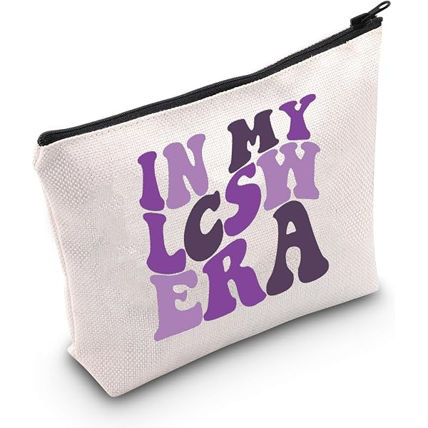 BLUPARK Sozialarbeiter-Geschenk – Make-up-Tasche Mit Aufdruck, Cremeweiß, Großes Fassungsvermögen