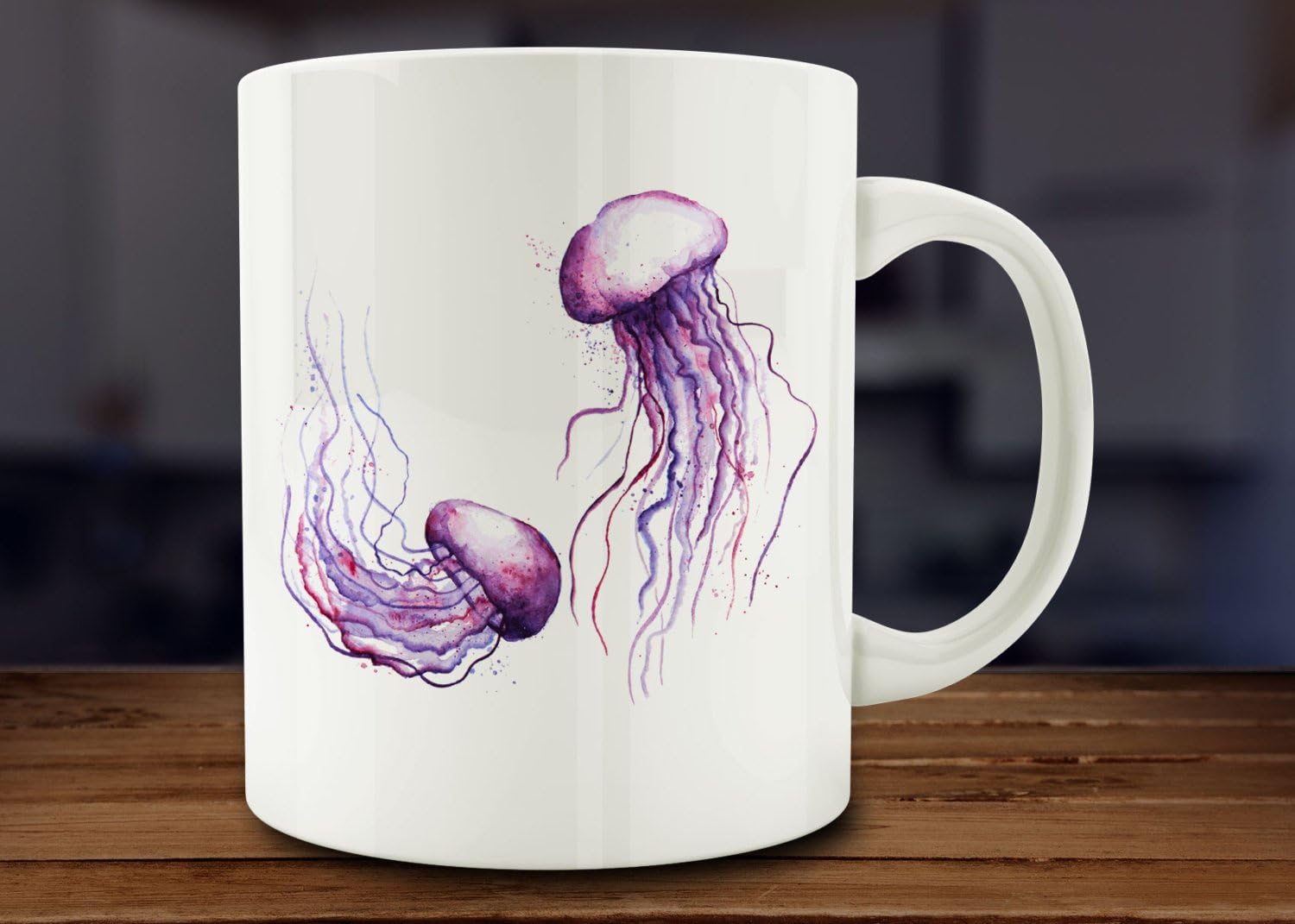 Amazon.com: Jelly Fish Mug, Watercolor Jelly Fish Coffee Mug, Sea Life