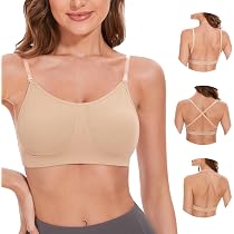 Stelle Women's Clear Strap Wireless Invisible Dance Bra - Backless ...