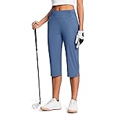 ISEEGZ 15"/18"/21"/27" Capri Pants for Women High Waist Stretch Women's Golf Capris for Summer with Pockets Work Casual
