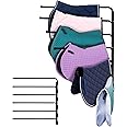 Montex Saddle Pad Rack 6 Bar Wall Mount, Saddle Blanket Rack Heavy Duty 180 Degree Swivel Extra Long Arms, Horse Blanket Holder for Storage Various Accessories