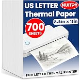 700 Sheets Thermal Printer Paper, 8.5in x 11in US Letter Size | BPA-Free Quick-Dry Thermal Printing, Thermal Paper Compatible with Inkless Letter Portable Printer for Home, Office, School
