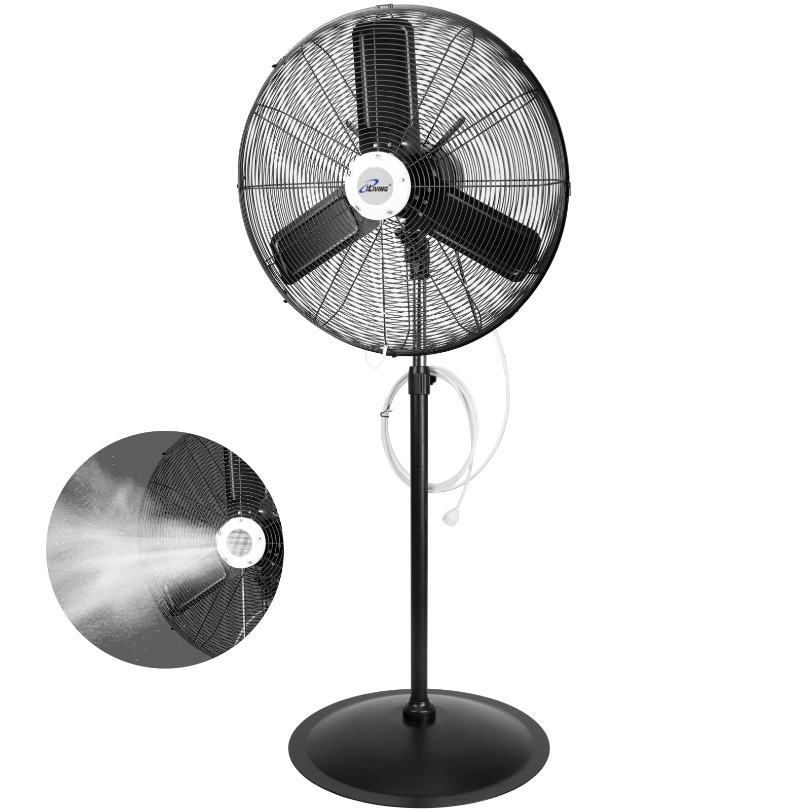 Photo 1 of ******PARTS ONLY******iLiving 30" Pedestal Outdoor Oscillating Fan with Misting kit - Shop, Greenhouse, Patio - 120V 1.8A 8400 CFM