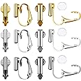 30 Pieces Clip-on Earrings Converter Components with Post for Non-Pierced Ears 3 Colors and Comfort Earring Pads(Style D, 30 Pieces)