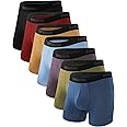 BAMBOO COOL Men's Underwear Breathable Boxer Briefs with Fly Moisture-Wicking Lightweight Underwear 7-Pack