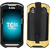 Protective Cover Bumper Case Rugged Boot with Hand Strap for Zebra TC51 TC510K TC52 TC56 TC57 (Black+Yellow)