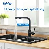 Tohlar Black Kitchen Tap Mixer with Pull Out Sprayer 360° Swivel Matte Black view 2